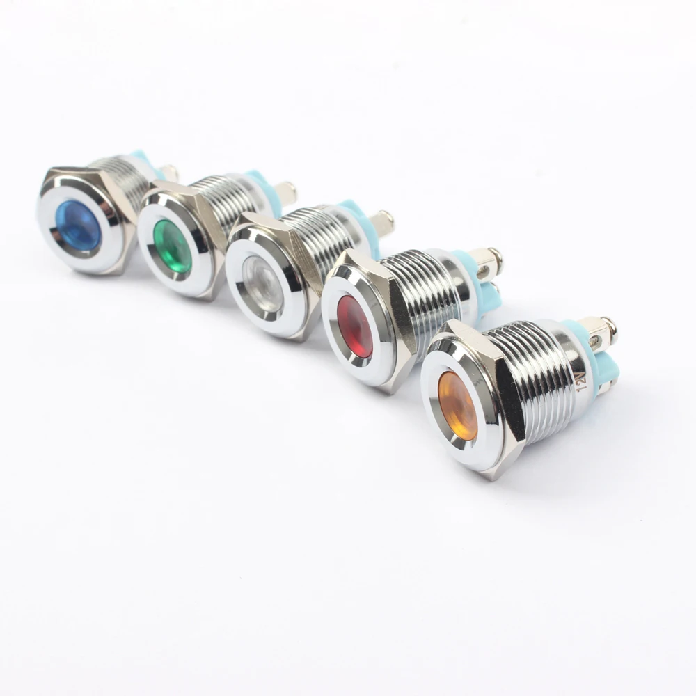 Светодиодный металлический индикатор светильник 16 мм водонепроницаемый