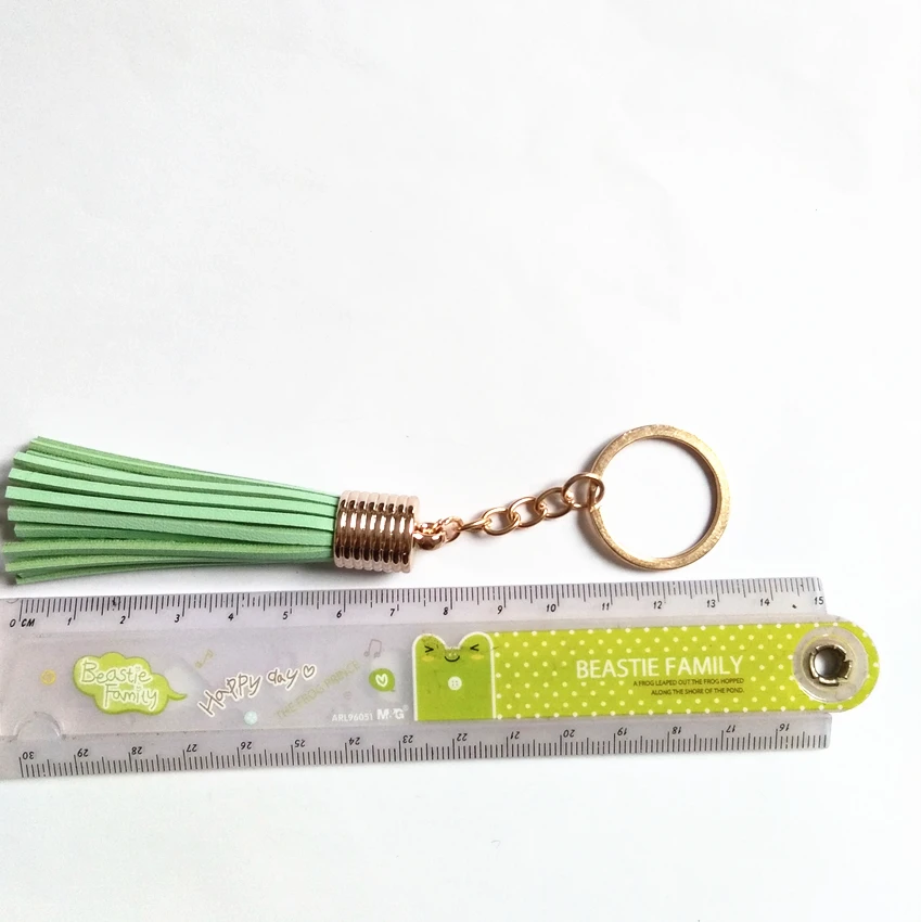 12pcs Mini Pu Leather Tassels Key Chain Women Simple Tassel Keychain Bag Pendant Rose Gold Color Cap Car Holder Jewelry | Украшения и