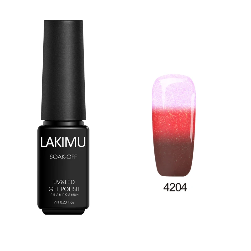 4204 Lakimu тепло холодный УФ-гель для ногтей изменение температуры Замачивание от цвета ful эмаль Гибридный гвоздь искусство цвет длинный прочный ноготь лак - Цвет: 4204