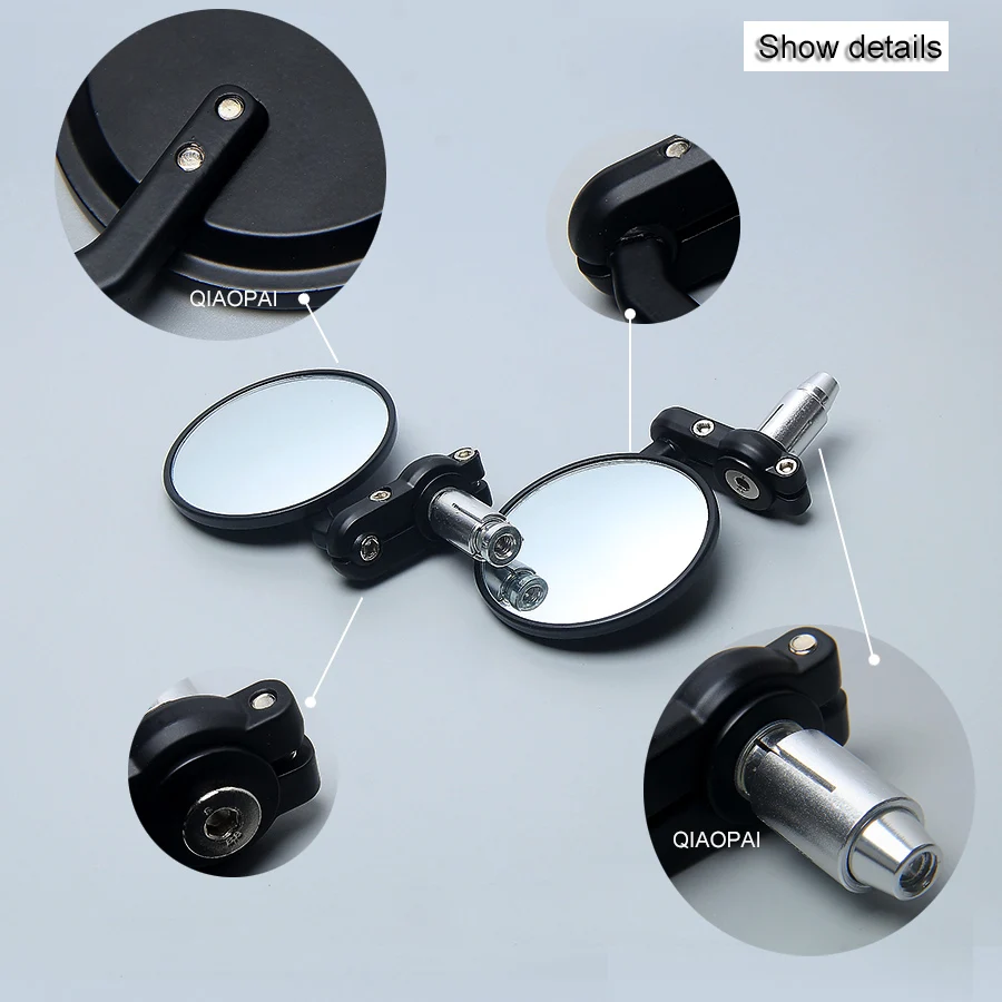 Универсальное зеркало заднего вида для мотоцикла и скутера 3 &quotкруглые 7/8&quot