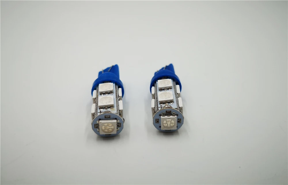 10 шт. светодио дный свет T10 W5W светодио дный лампы 9SMD 5050 W5W T10 светодио дный белого и синего цвета Авто Клин габаритные огни W5W 194 168 светодио дный Интерьер лампы