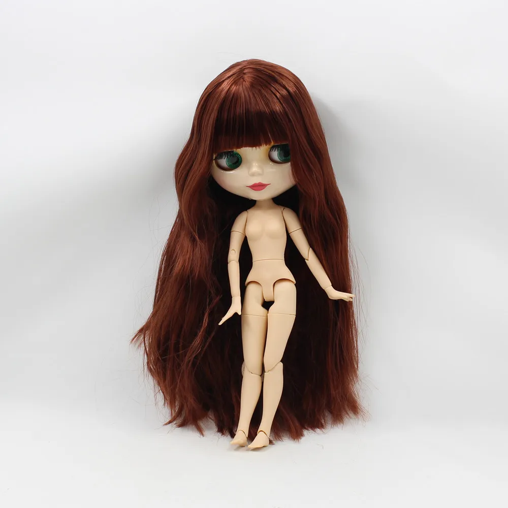 Кукла ICY DBS Blyth красные прямые длинные волосы для суставов блестящее лицо белая