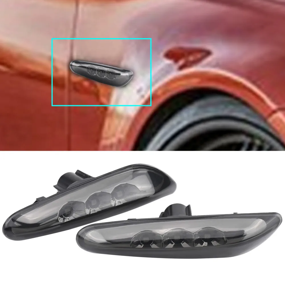 Новинка 1 пара дым Цвет боковой габаритный указатель поворота светодиодные