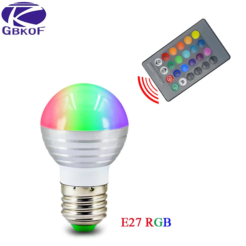 5 Вт/7 Вт RGB Светодиодная лампа E27 E14 85-265 в красочная Точечный светильник Лампочка