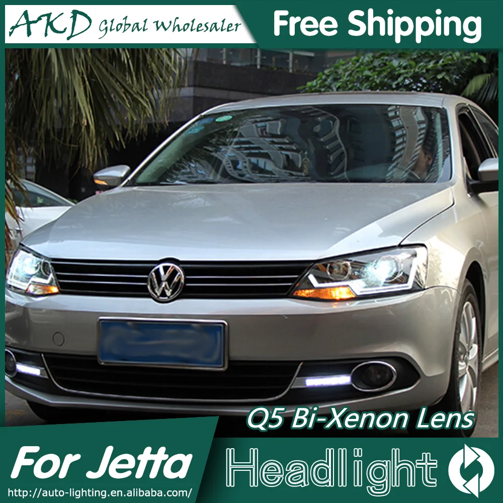 1AKD автомобильный Стайлинг для Jetta фары Volks wgen Jetta Mk6 светодиодный фары DRL Биксеноновые линзы Высокий Низкий луч парковка противотуманная фара