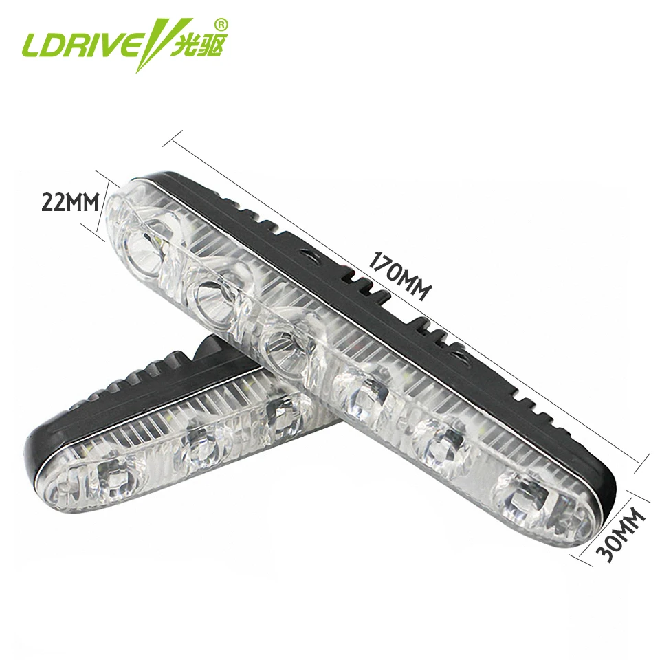 Автомобильные дневные ходовые огни 2 шт./лот светодиодные противотуманные фары 6