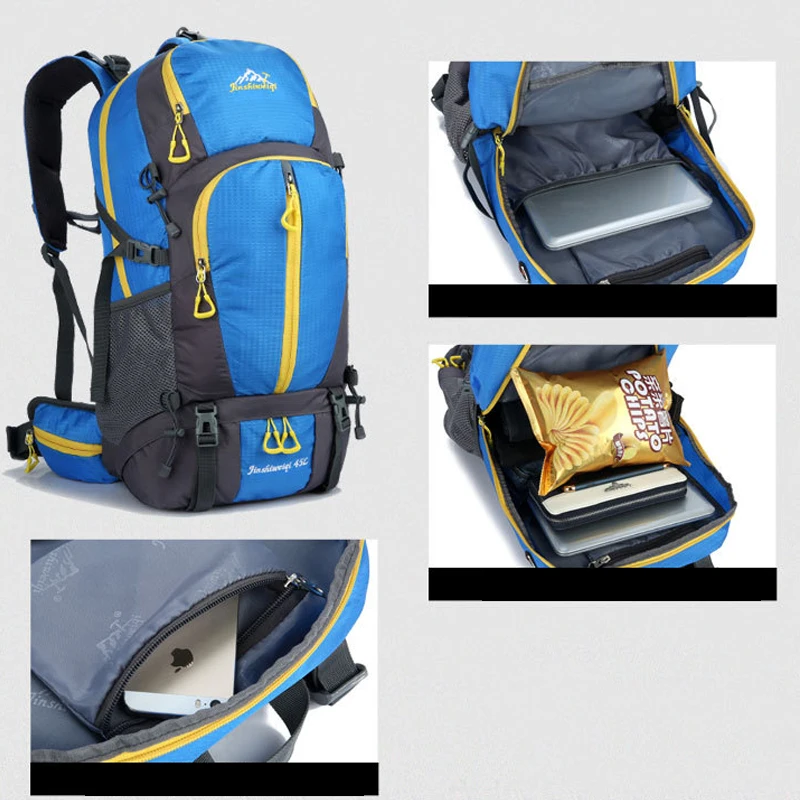 Nylon 45L Men Backpacks Waterproof Camping Hiking Sports Bags Women Travel Casual Large Capacity Rucksack For Climbing sac a dos | Спорт и