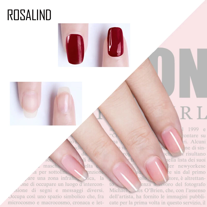 ROSALIND Nail Gel top and base for gel polish long 2 pcs 10ml nail varnishes need to cure art | Красота и здоровье