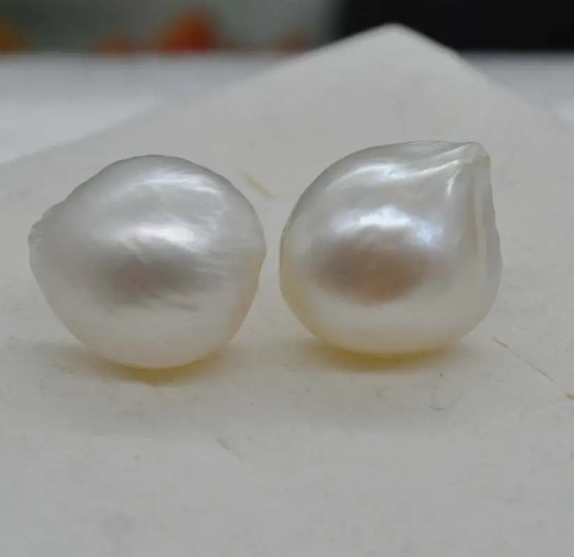 

Natural Rare white 12-13mm freshwater Pearl 925 sterling silver stud earrings