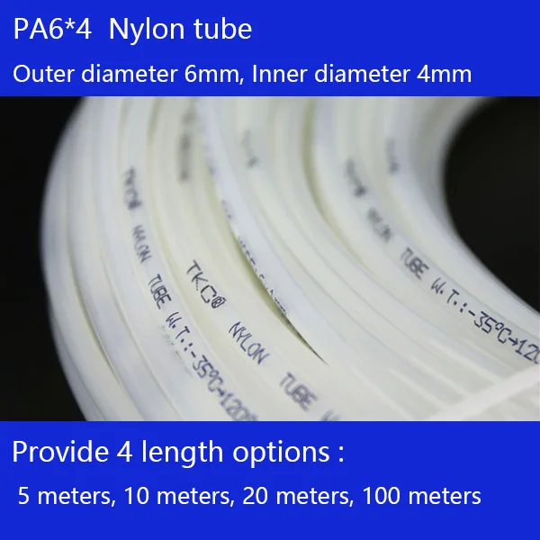 100 филонов Tubo di Нейлон PA6X4 мм OD 6 ID 4 Plastica Flessibile PolyamideTube