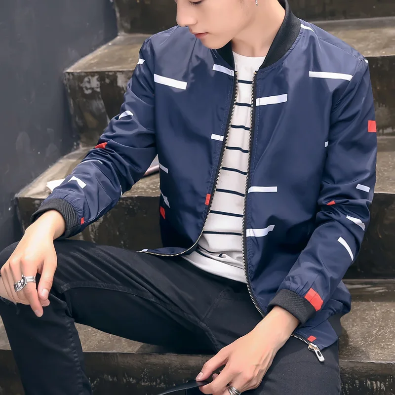 

Men's O-neck top coat spring autumn thin style jacket student gift fashion clothes large size Dropshipping hot sale jackets