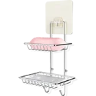 Двухслойная настенная Подвеска для мыла на присосках без перфорации подвесная мыльница дренаж для мыла коробка Туалетная стойка держатель для мыла LM01211354