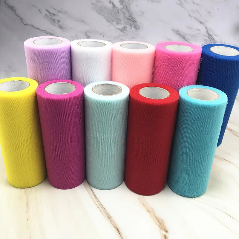 

Tulle Roll Baby Shower Party Decor 15Cm 25Yards Roll Fabric Spool Tutu Girl Birthday Gift Wrap Wedding Decoration Party Supplies