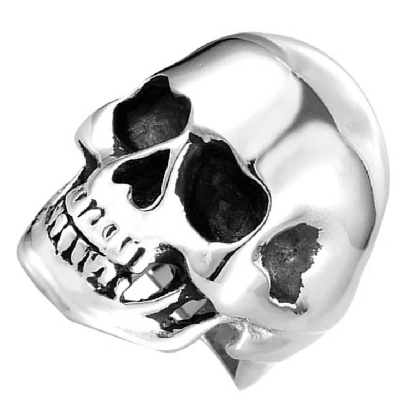 Мужское Винтажное кольцо с черепом черное/золотое/серебряное из нержавеющей