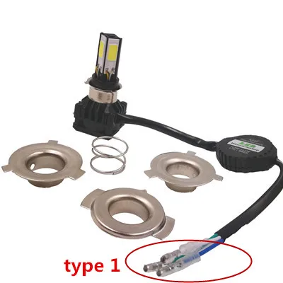 type 1- 3 lines 20 шт. мотоциклетные 4-сторонними 3000LM 24W светодиодный передние фары M5 мини-разъем H4 Hi/короче спереди и длиннее сзади) лампа PH8 H6 BA20D 6000K мотоцикл противотуманные фары - Цвет: type 1- 3 lines