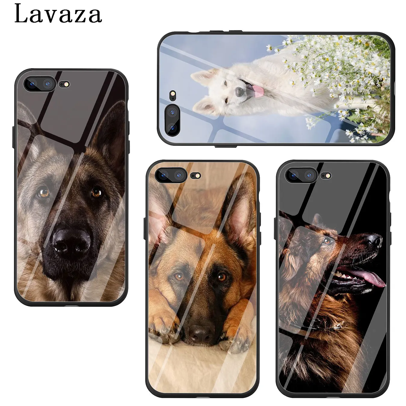Lavaza german shepherd dog Tempered Glass Phone Cover Case for Apple iPhone XR X XS Max 6 6S 7 8 Plus 5 5S SE 10 Cases 8Plus | Мобильные