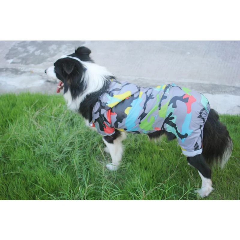 Крутой Камуфляжный плащ для собак с капюшоном водонепроницаемый дождевик