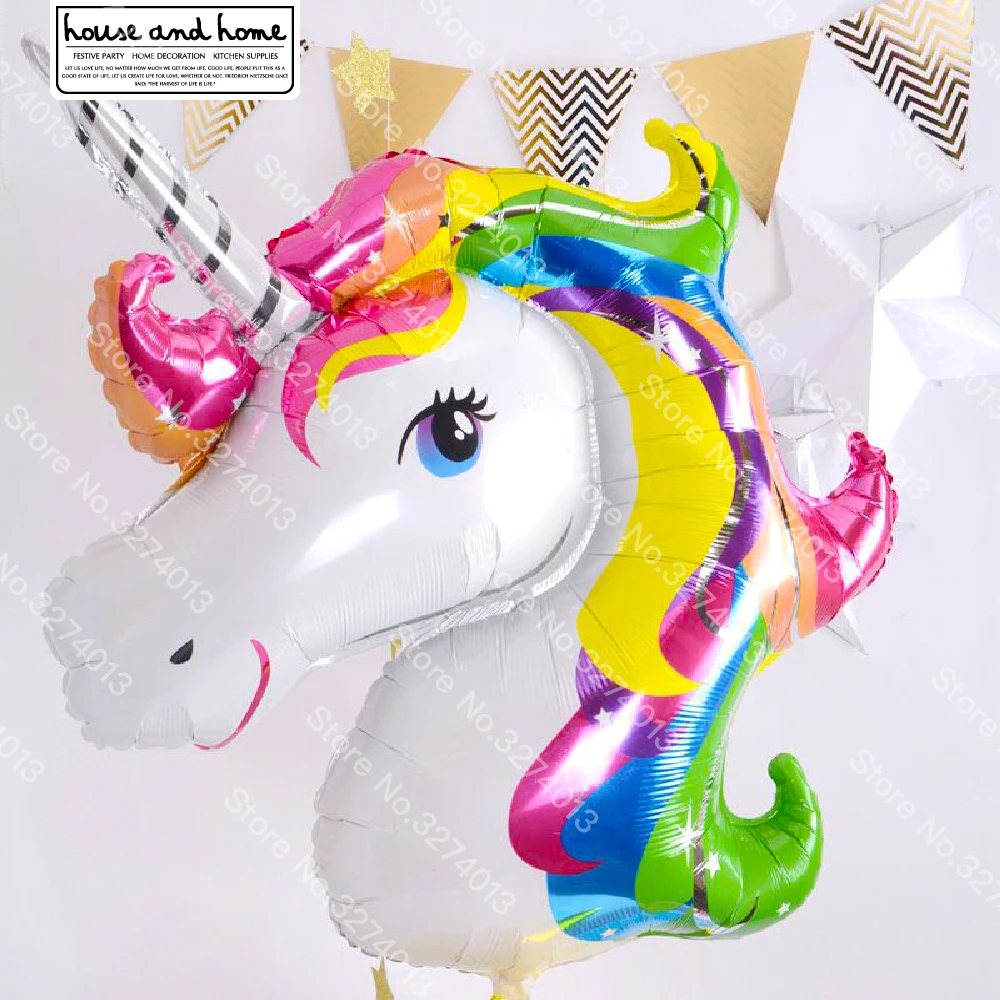 1 Pcs Rainbow UnicornAluminum Foil Balloons Birthday Party Decorations Wedding Baby Shower Supplies | Дом и сад