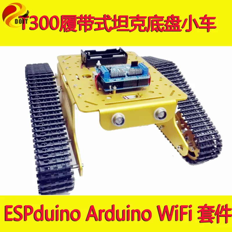 Arduino WiFi RC управляемый робот гусеничный Танк шасси T300 с ESPduino макетная плата +