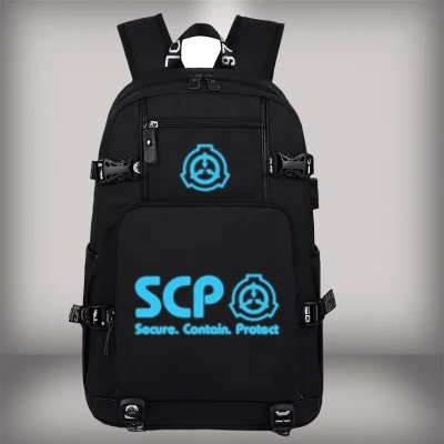 Светящийся школьный рюкзак для косплея SCP Повседневная дорожная сумка ноутбука с