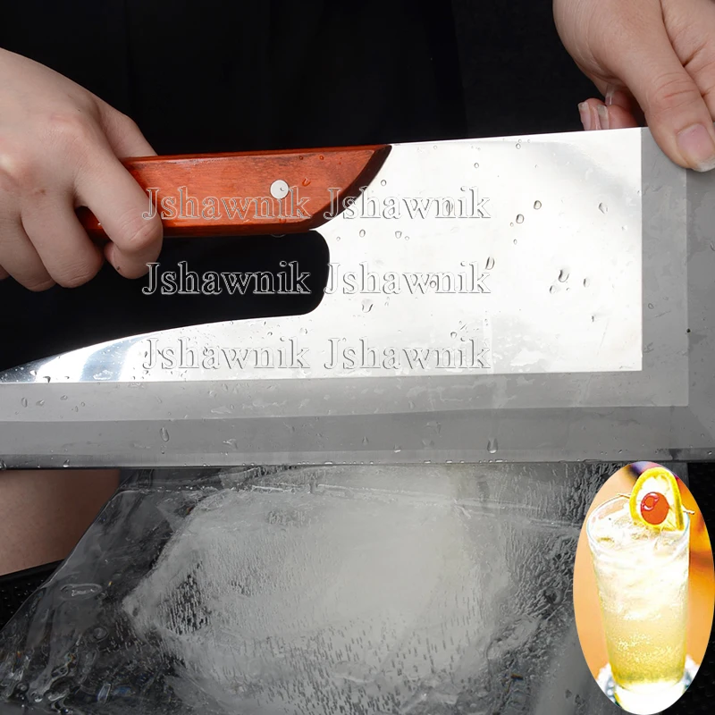 

Stainless steel cut ice knife bar ice skate blade cocktail ice cutter