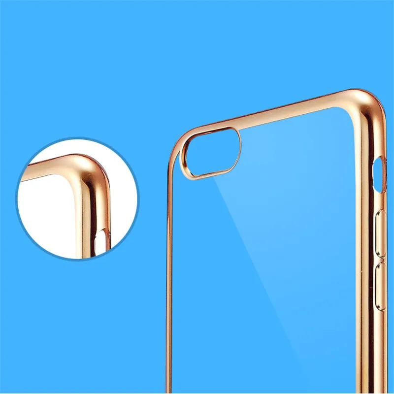 Задняя крышка Для Apple Iphone 7 plus ТПУ case Ультра Тонкий розовое Золото Покрытие