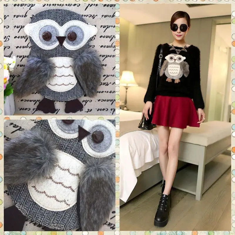 Free Shipping 1pc Large Night Owl cloth patches sew on sticker DIY Mending Repair clothes party costume dress Decoration gifts | Дом и сад