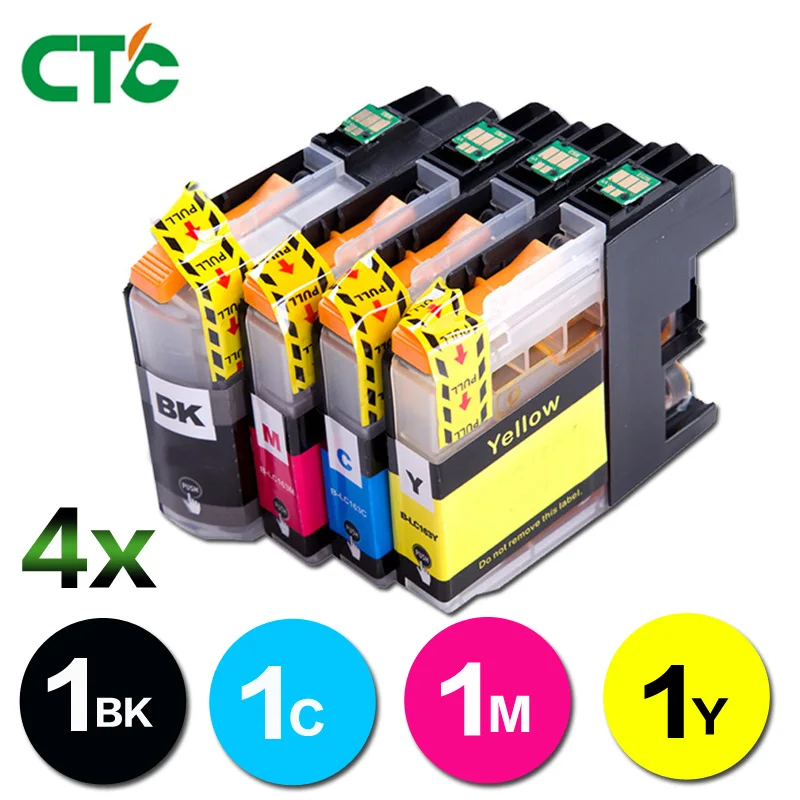 4 шт. LC121 LC 123 LC123 чернильный картридж совместимый для Brother DCP J552DW/DCP J752DW/MFC J470DW/MFC J650DW