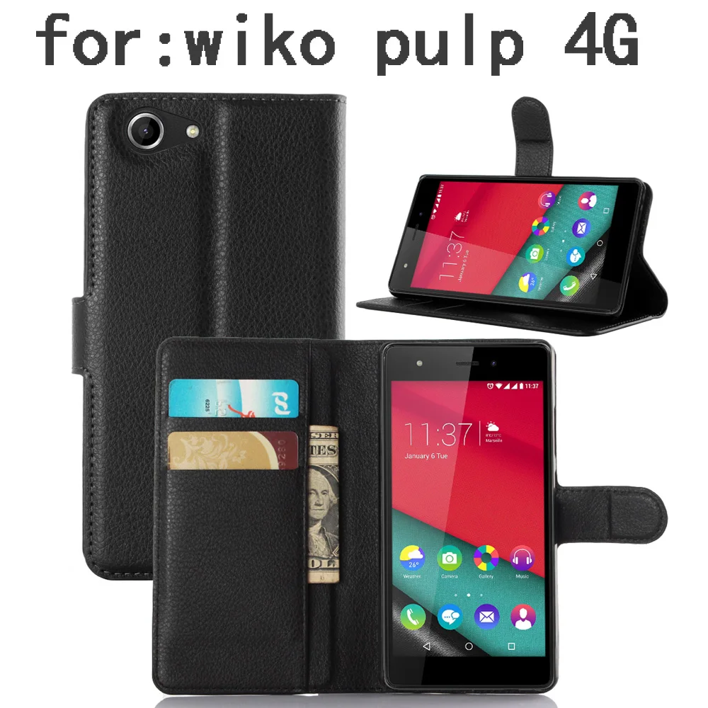 Чехол для wiko pulp 4G 5 0 &quotЧехлы мобильных телефонов флип кожаный чехол подставка