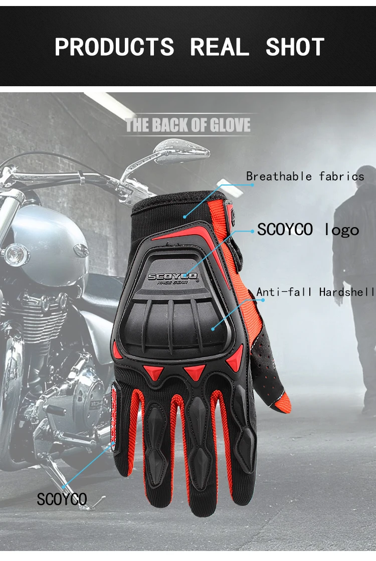 Scoyco MC08 moto rcycle перчатки Внедорожные мото перчатки защитные гоночные перчатки для мотокросса moto Guantes moto cicleta Luvas