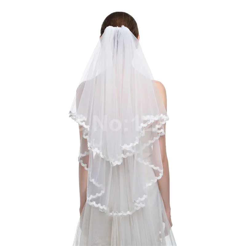 Горячие Продажа 2017 Новое Прибытие Белый Кот Короткие Люкс Свадебная Фата