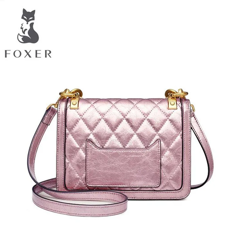 Коровья кожа сумка 2019 новая Корейская версия стильная цепь из ромбов дикая через