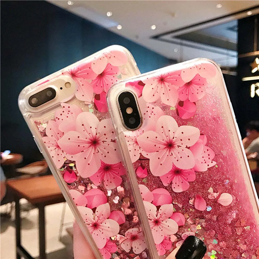 Чехол KISSCASE с зыбучим песком для Xiaomi Redmi Note 7 4 5A блестящий чехол жидким цветком