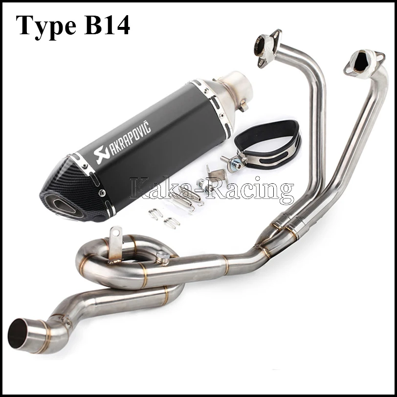 Type B14 MT03 Akrapovic глушитель выхлопной трубы мотоцикла полная система скольжения на переднюю ссылку трубы для Yamaha YZF R3 R25 - Цвет: Type B14