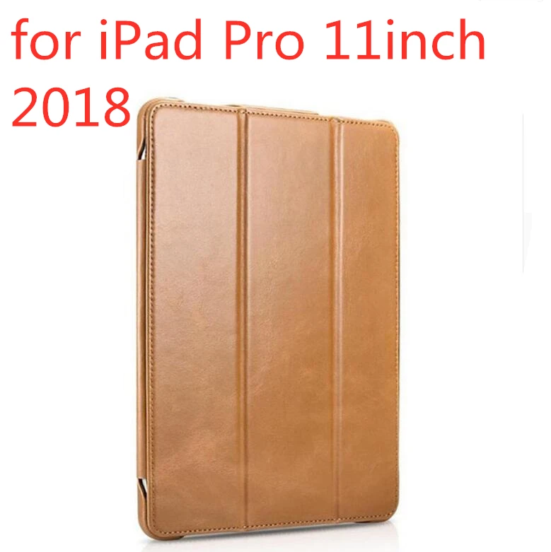 11 inch 2018 Khaki ICarer для iPad Pro 11 дюймов Винтаж серия натуральная кожа чехол для iPad Pro 12,9 дюйма Смарт Настоящее кожаный чехол - Цвет: 11 inch 2018 Khaki