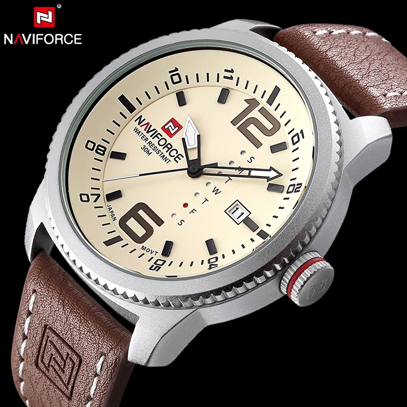 Топ Люксовый Бренд NAVIFORCE Мужские Спортивные Часы мужские Кварцевые Человек Армия