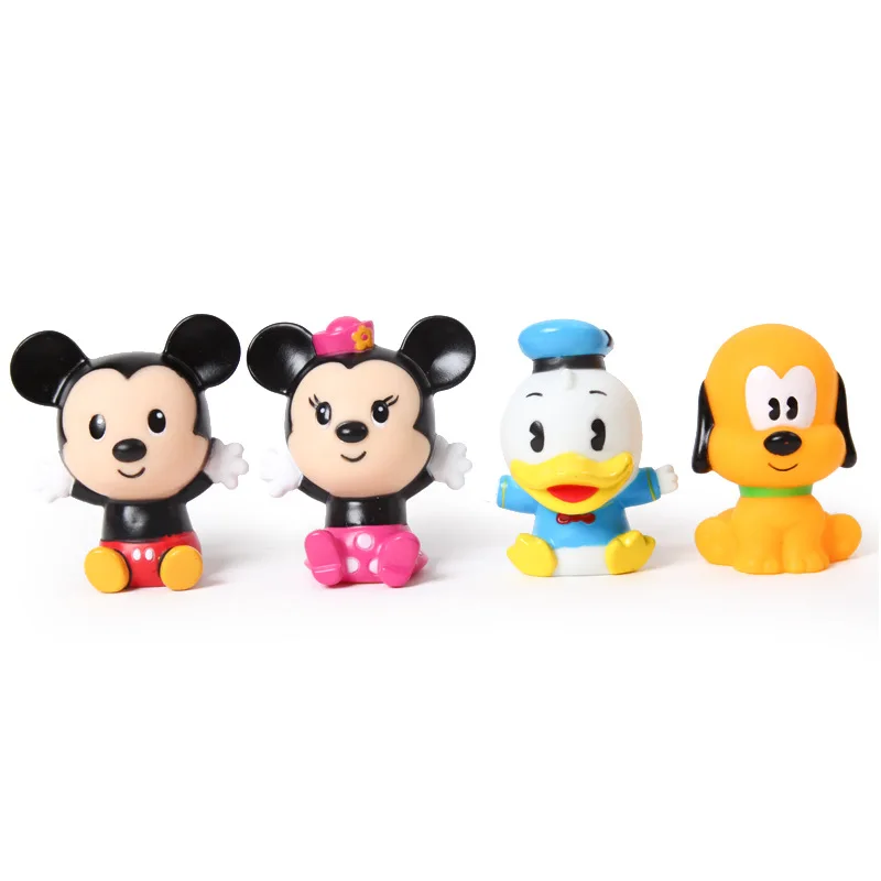 B 4 шт./компл. disney Микки и Минни Маус мягкий клей набор игрушек для ванны Пун Детский костюм для купания пляжная дорожка, игрушки - Цвет: B