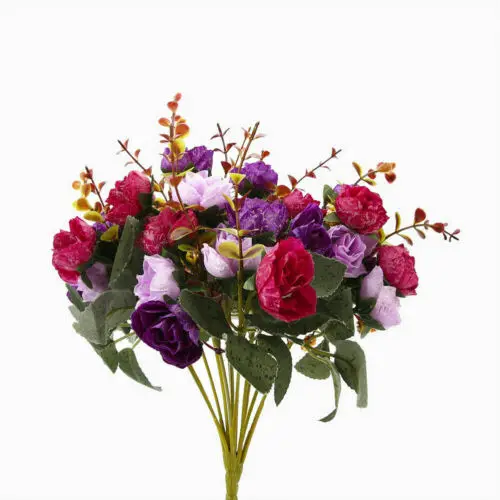 2 букета 42 головы искусственная Роза Шелковый цветочный букет домашний Свадебный