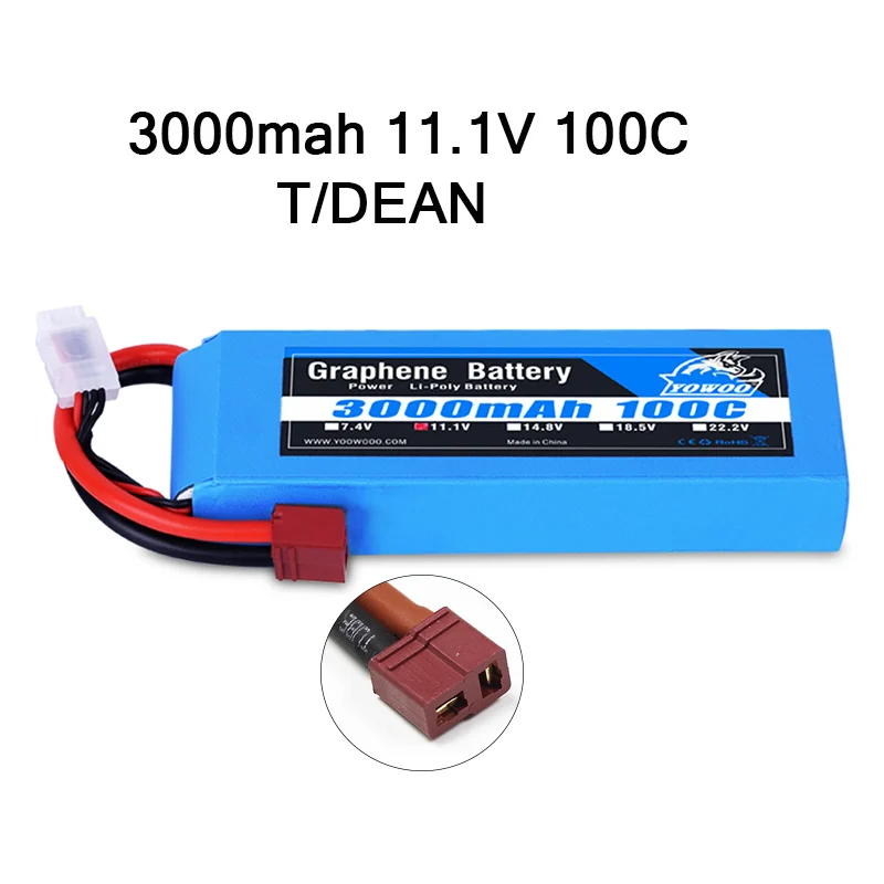 3S 3000mah 100C T Радиоуправляемая графеновая батарея Lipo 2S 7,4 V 3S 11,1 V 4S 14,8 5S 18,5 V 6S 22,2 V 3000mah 3300mah 4000mah 5000mah 6000mah 6500mah для радиоуправляемого автомобиля - Цвет: 3S 3000mah 100C T