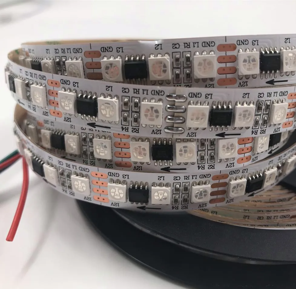 WS2818 5 м 96 светодиодов/м (32 пикс./м) DC12V RGB полноцветная светодиодная Пиксельная
