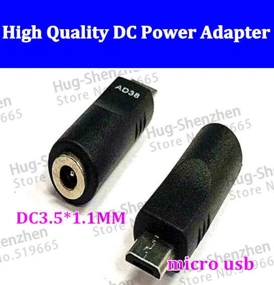500 шт. DC 3.5*1.1 MM женский на MICRO USB 5Pin мужской/плоский порт адаптер/DC адаптер питания| |