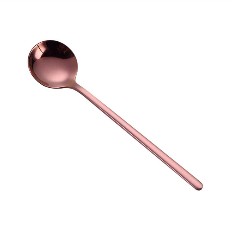 Rose Gold MICCK кофейная ложка из нержавеющей стали бариста инструменты совок для украшения кухни капучино латте молоко кофе перемешивание чайная ложка - Цвет: Rose Gold