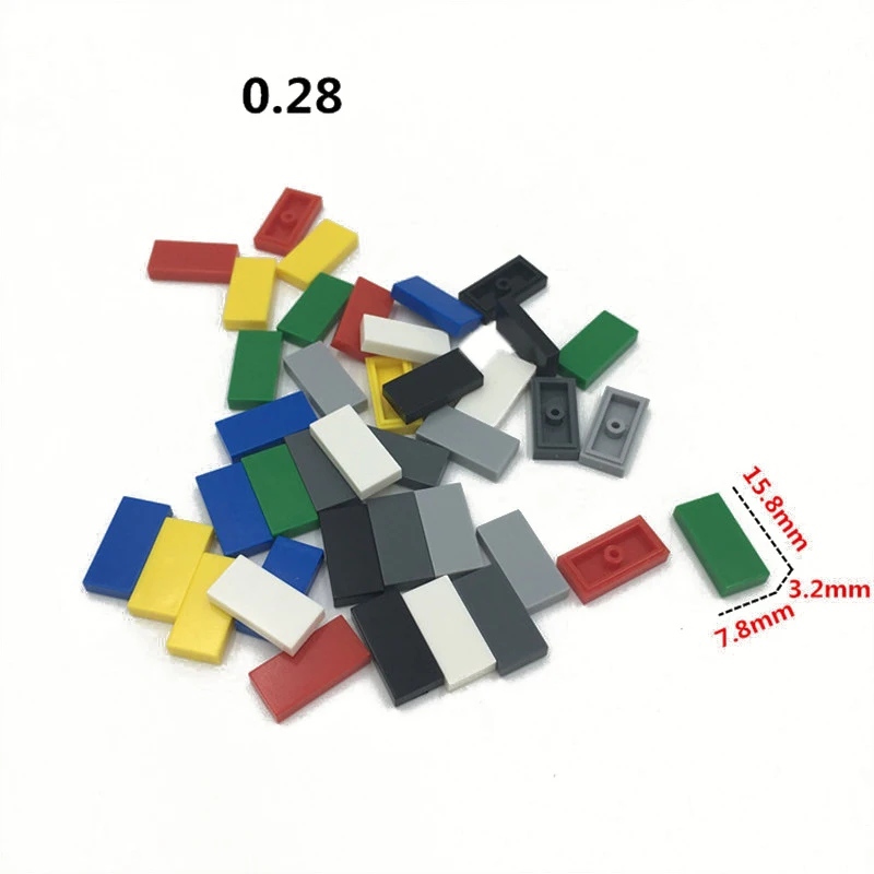 350 шт./лот MOC кирпичная плитка 1x2 с желобом детали для строительных блоков DIY
