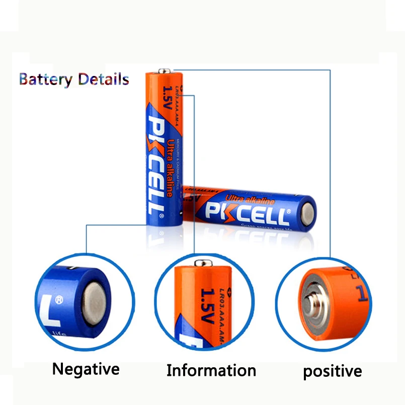 PKCELL 5PK LR03 20pcs AAA батарея + LR6 AA не перезаряжаемая сухая щелочная 1 5 V для часов