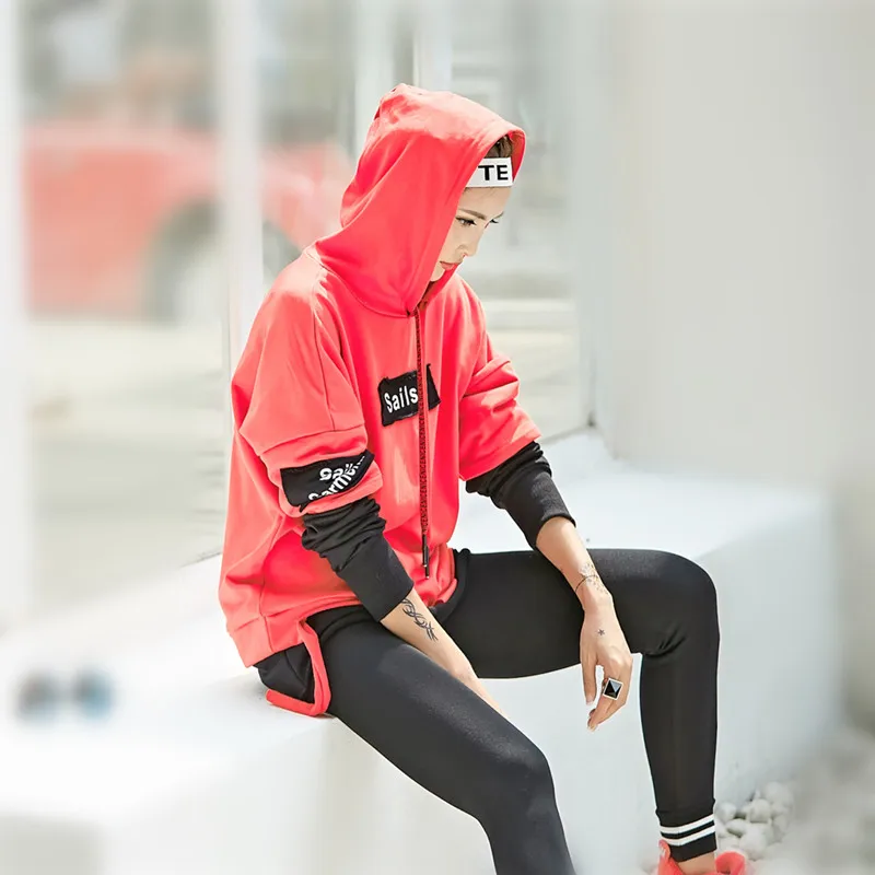 Женская толстовка с капюшоном just.be.never women harajuku пуловер черная красная буквенным