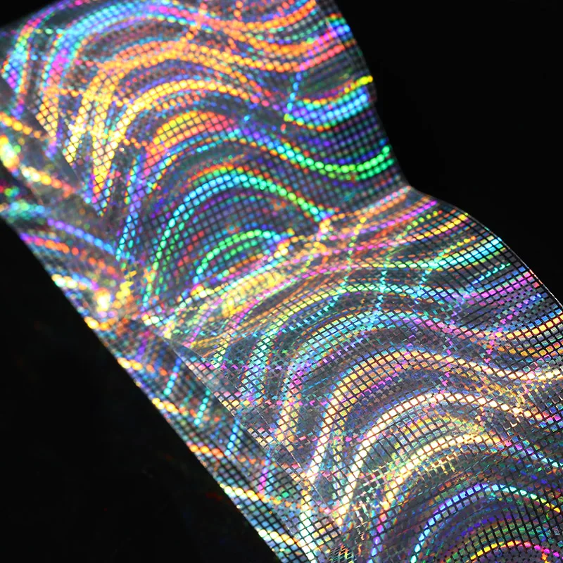 Нестандартная сетка для лазерных ногтей 4*100 см блестящая бумага переводная