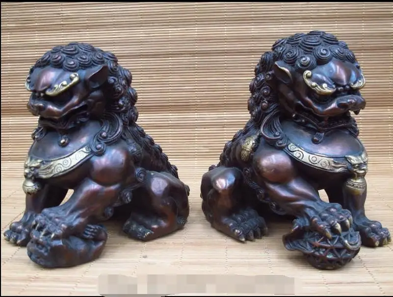 Китай (материк) Королевский Feng Shui чистая красная бронза зла охранник двери Фу