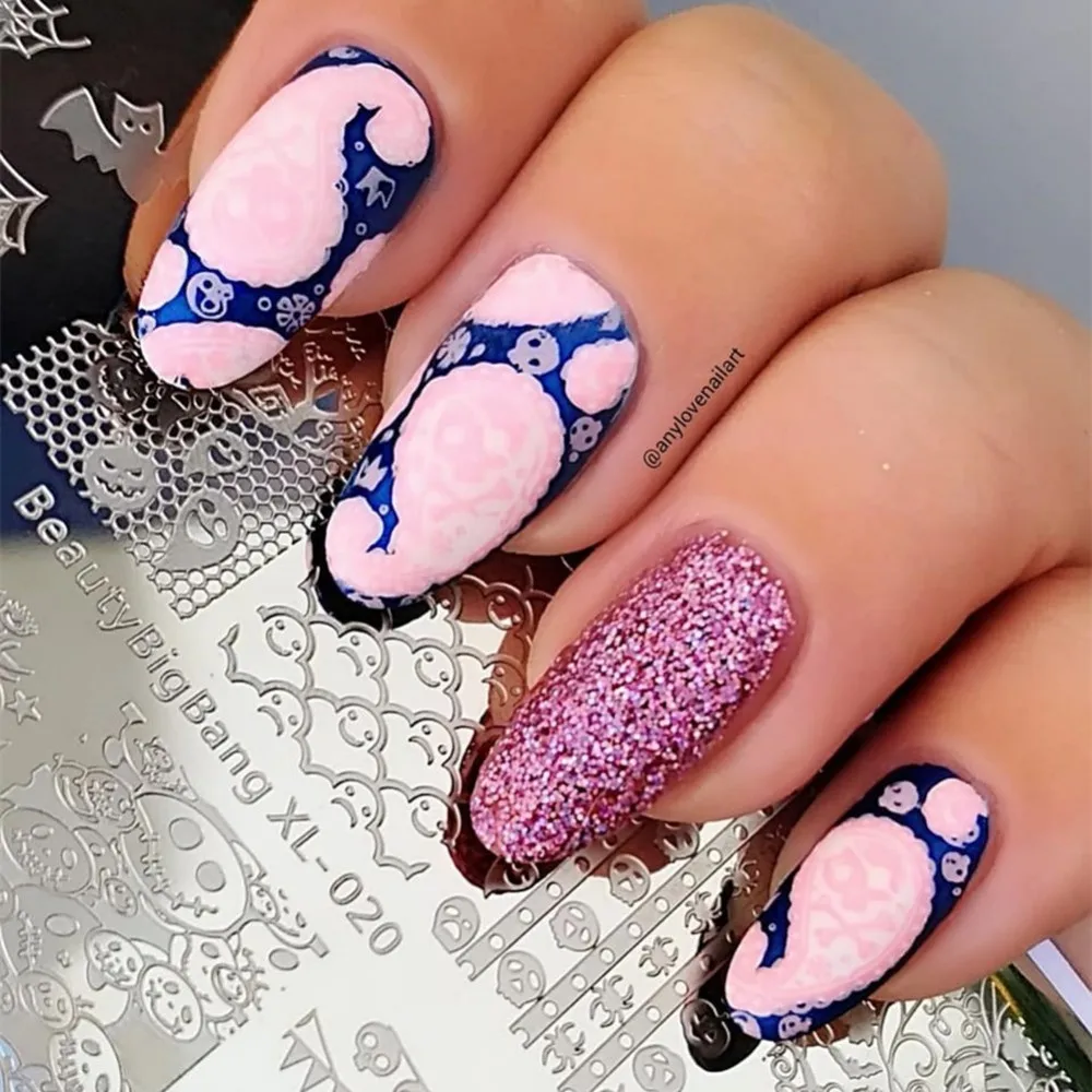 Beautybigbang 1 шт. ногтей штамповки пластины штамп скребок шаблон из нержавеющей стали маникюр трафарет Инструменты геометрические узоры