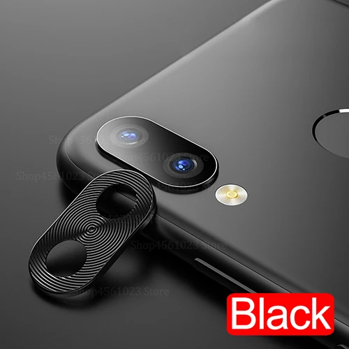 Черный Защитный кольцевой чехол для объектива камеры Xiaomi Redmi note7 Note 7 8 10 Pro 8t 9 se 9t K20 металлический чехол для мобильного телефона - Цвет: Черный