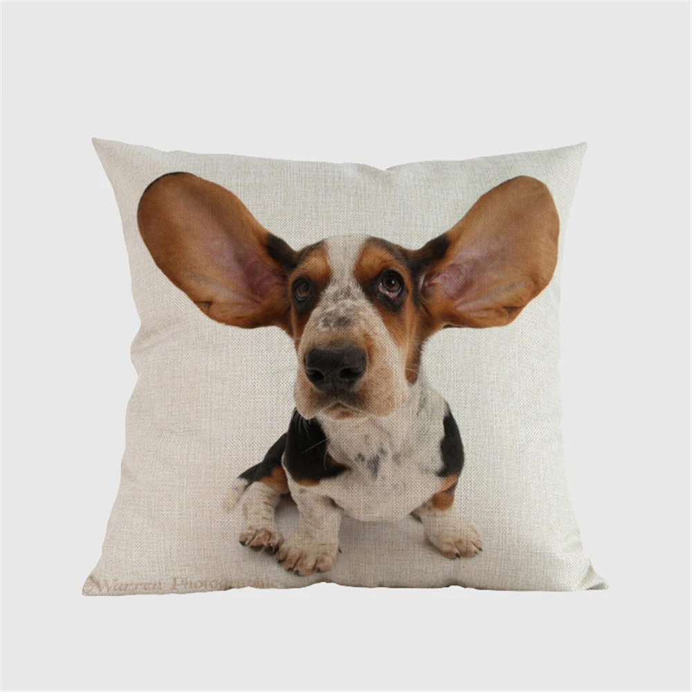 Льняные Чехлы для подушек Basset Hound dog, декоративные подушки, подушки, домашний диван cojines coussin, отель, кафе, офис, автомобиль, almofada